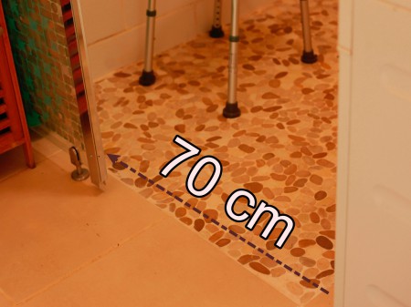 Acc&egrave;s douche 70cm ou 120 si retrait de la machine &agrave; laver le linge